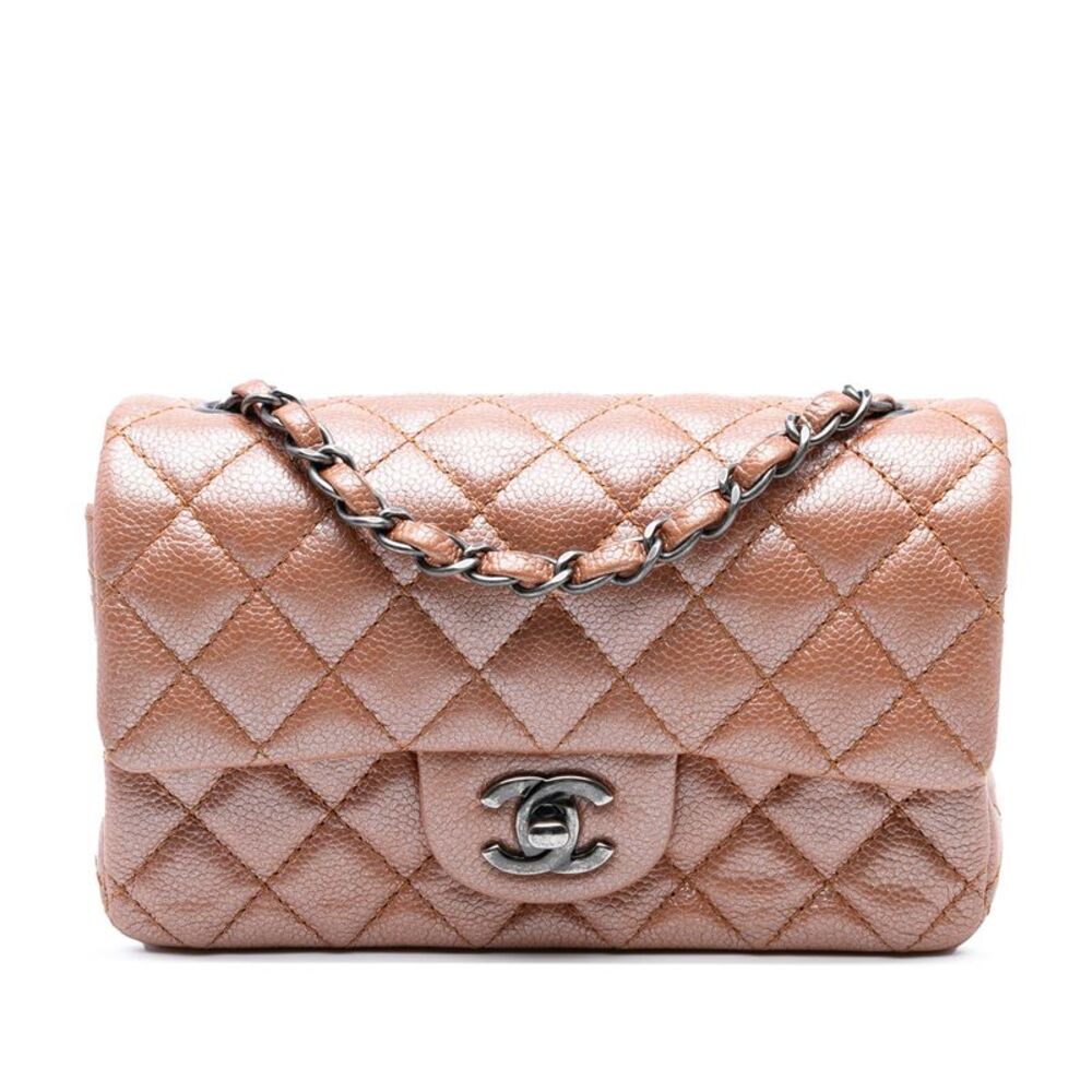 Chanel Mini Rectangular Classic Metallic Caviar S… - image 1